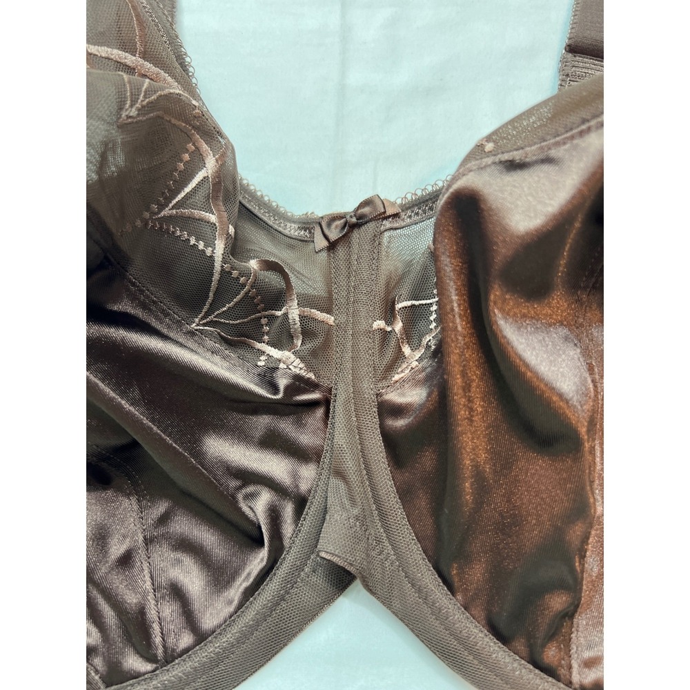 Elomi Cate Bra Women 42K Brown Underwire Embroidery EL4030PCN Full Coverage G29 - Picture 11 of 15